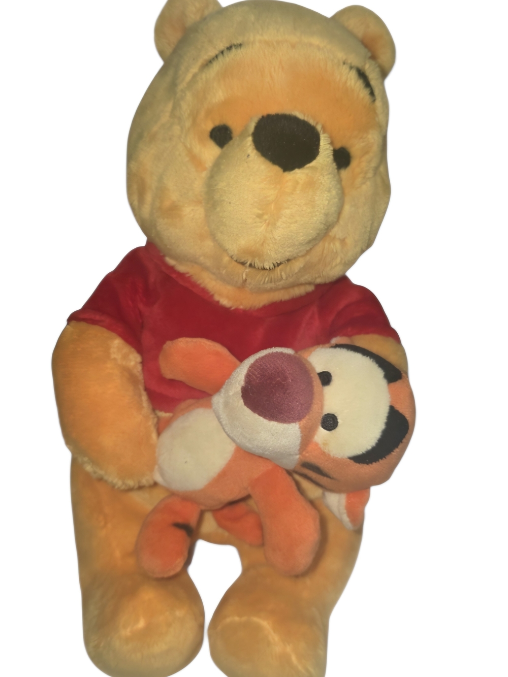 Disney Yellow Winnie the Pooh Plush with Red Shirt and Orange Tigger